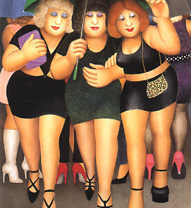 Clubbing in the Rain by Beryl Cook