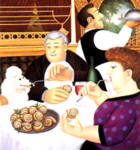 Dining in Paris by Beryl Cook