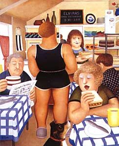 Elviras Café by Beryl Cook