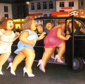 Girls in a Taxi by Beryl Cook