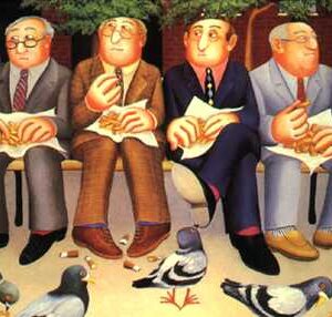 Lunchtime in the Gardens by Beryl Cook