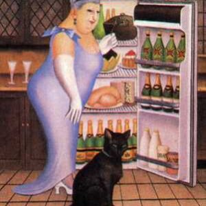 Percy at the Fridge by Beryl Cook