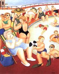 The Bathing Pool by Beryl Cook