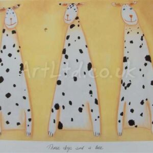 three dogs and a bee by mackenzie thorpe